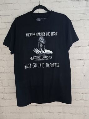 Forbidden alchemy black graphic Light carrier alternative goth tee Size M
